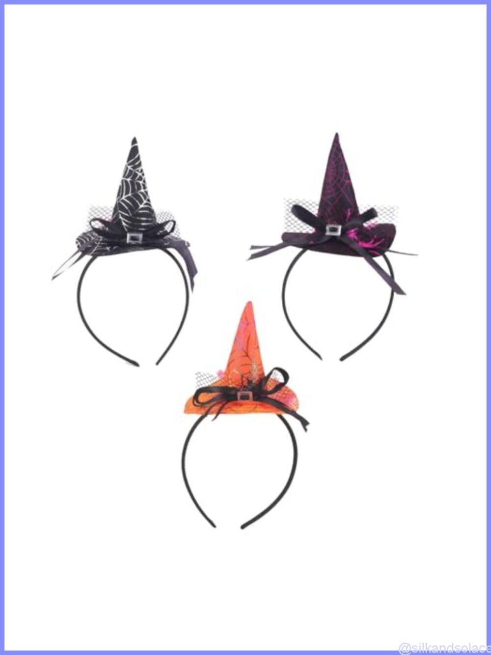 Witch Hat Headbands Set Lace Bowknot Spider Web Cosplay Party Hair Accessories